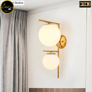 لوستر دیواری دوشعله حبابی کد D138.2 دکور وی آی پی