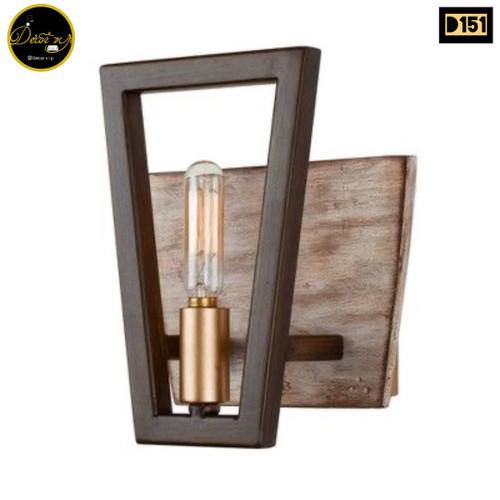 دیوارکوب تک شعله چوب و فلز D151 دکور وی آی پی