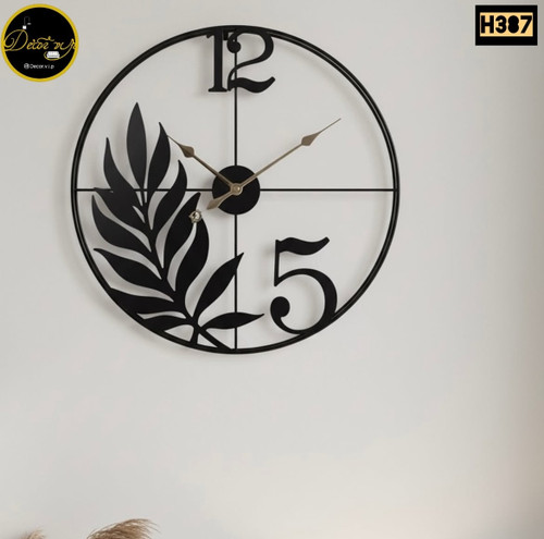 ساعت دیواری طرح برگ کد H387 دکور وی آی پی